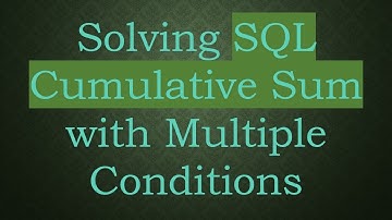 Solving SQL Cumulative Sum with Multiple Conditions