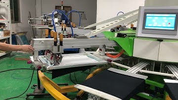 How to print a beautiful tiger with Ruida 6 color automatic screen printing machine