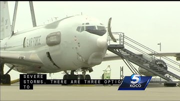 What does Tinker Air Force Base do to protect E-3 Sentry’s during severe storms?