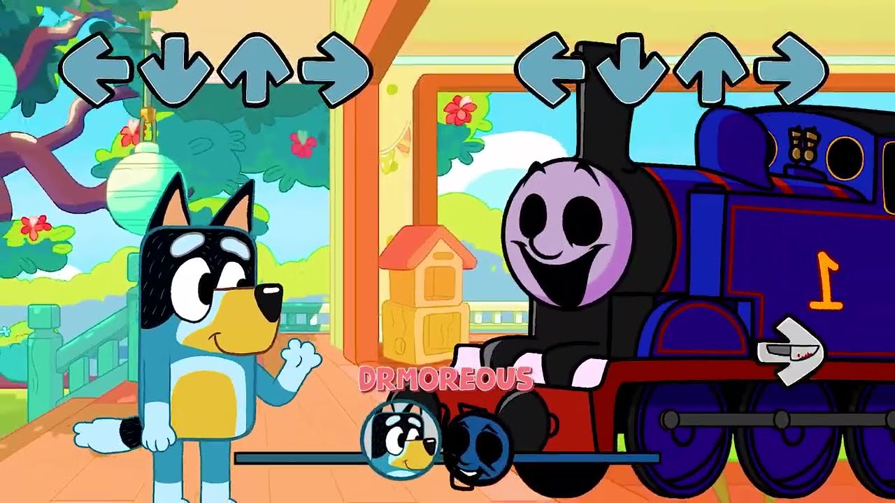 FNF NEW Bluey Engine VS OLD Thomas Railway (Can Can) Friday Night Funkin'