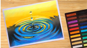 Easy soft pastels tutorial - Soft pastel drawing water for beginners