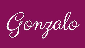 Learn how to Sign the Name Gonzalo Stylishly in Cursive Writing