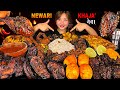 MASSIVE NEWARI BHOJAN EATING SPICY PIRO SEKUWA OILY SAPUMICHA BUFF CHICKEN CHOILA KHAGO 