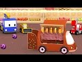 магазин сладостей с Малышами-грузовичками: бульдозер, кран, экскаватор, обучающий мультфильм