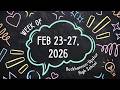February 23-27, 2026 Announcements