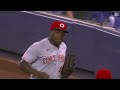 Aristides Aquino throws out Marlins runner at home