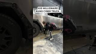 Kid Millionaire Ruins His Cybertruck 😳 #kid #millionaire #cybertruck #shorts #viral #trending #cars
