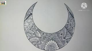 Moon Mandala Art II How to draw mandala moon II Art & Design