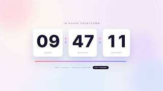 🌸 10 Hours Timer · Minimal Pastel Aesthetic · Study / Focus / Sleep Countdown