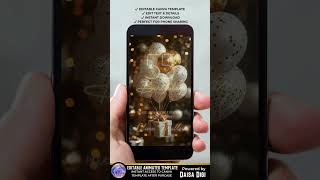 Luxury Black Gold 55th Birthday Invitation Video | Elegant Canva Animated Invite