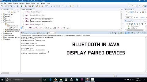 Bluetooth in Java (Paired Devices)