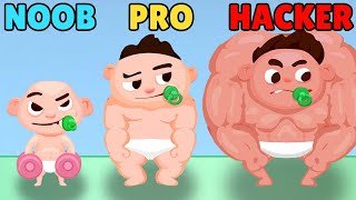 Noob Vs Pro Vs Hacker In Muscle Boy