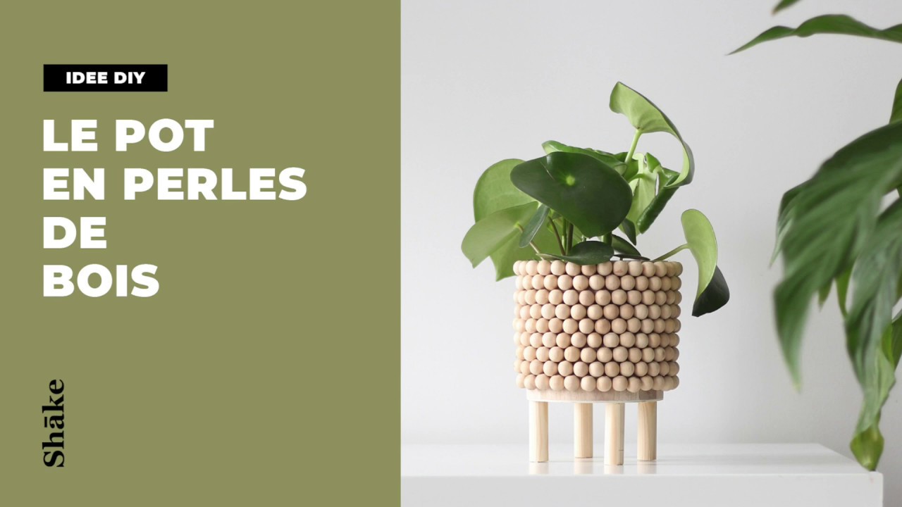 IDEE DIY / Le pot en perles de bois - YouTube