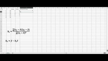 How to use Excel to assist the calculation of slope and y-intercept for simple linear regression
