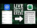 How to use live crypto data in excel