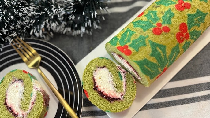 Christmas Swiss Roll | How to make pattern roll cake - YouTube christmas-swiss-roll-how-to-make-pattern-roll-cake-youtube