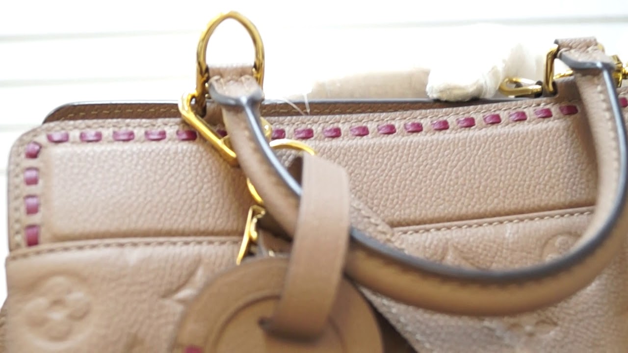 Louis Vuitton Pink Monogram Empreinte Vosges MM Top Handle Bag Louis Vuitton