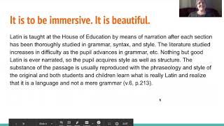 Charlotte Mason on Latin