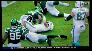 Jordan Jenkins #48 personal foul on Ryan Fitzpatrick #14 Jets/Dolphins