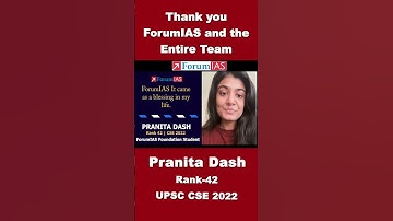Thank you ForumIAS and the Entire Team | Pranita Dash | IAS Rank-42 | UPSC CSE 2022 | #shorts