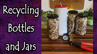 Recycling Bottles and Jars for Food Storage and More