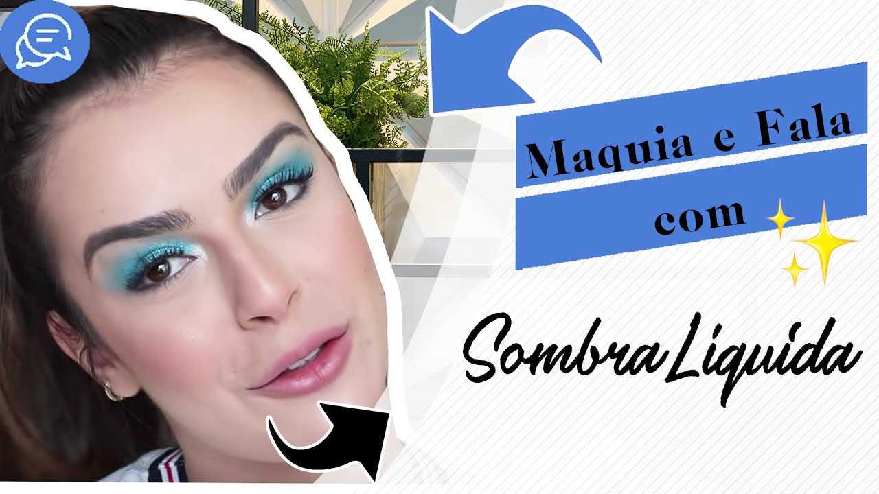 Maquia e fala usando sombra liquida colorida