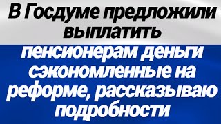 В Госдуме предложили выплатить пенсионерам деньги сэкономленные на реформе