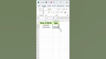 Calculate age from date of birth in Ms Excel #excel#msexcel#excelclasses
