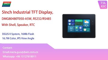 Model Show: 5Inch HMI LCD Display, With Shell, RS232/RS485, DMG80480T050-A5W