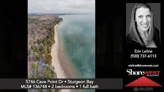 SOLD! Waterfront Log Cottage in  Cave Point Dr, Sturgeon Bay