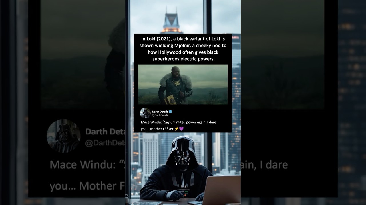 In Loki (2021), a black variant of Loki is shown wielding Mjolnir, a cheeky nod from Hollywood