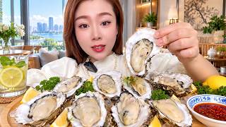 Fresh Oysters on the Half Shell with Lemon and Dipping Sauce
