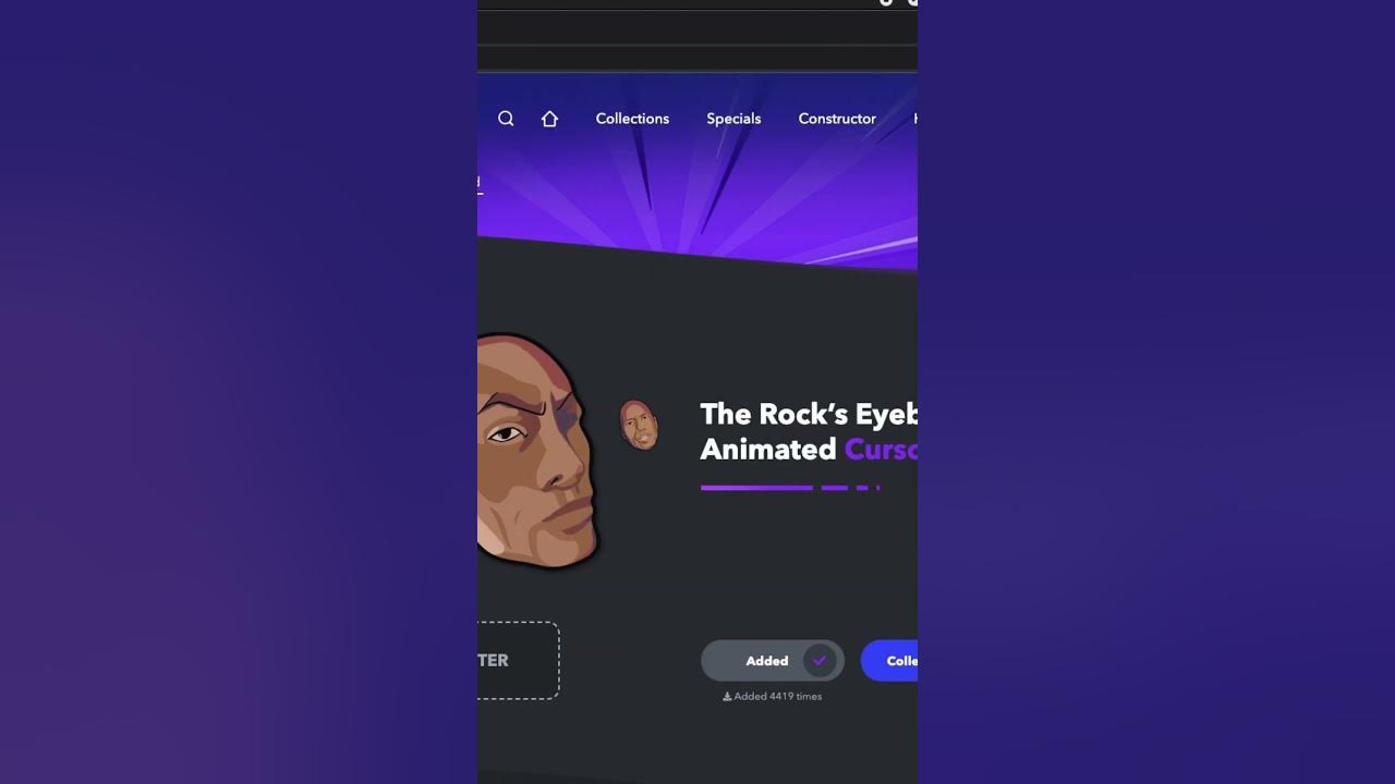 The Rock's Eyebrow Raise Meme Animated Cursor - Sweezy
