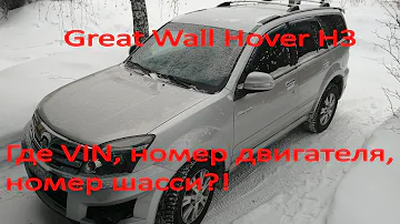 Где находится VIN номер, номер шасси и номер двигателя у Great Wall Hover H3