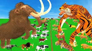 Prehistoric Mammals vs ARBS Prehistoric Animals vs ARK Dinosaurs vs Mammoth Wolf Animal Epic Battle