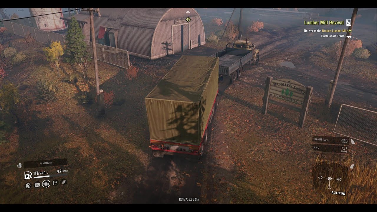 Snow Runner lumber mill revival deliver curtainside trailer to the