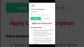 Frontend Developer Job 🔥 Remote India | React + TypeScript | Freshers Apply!