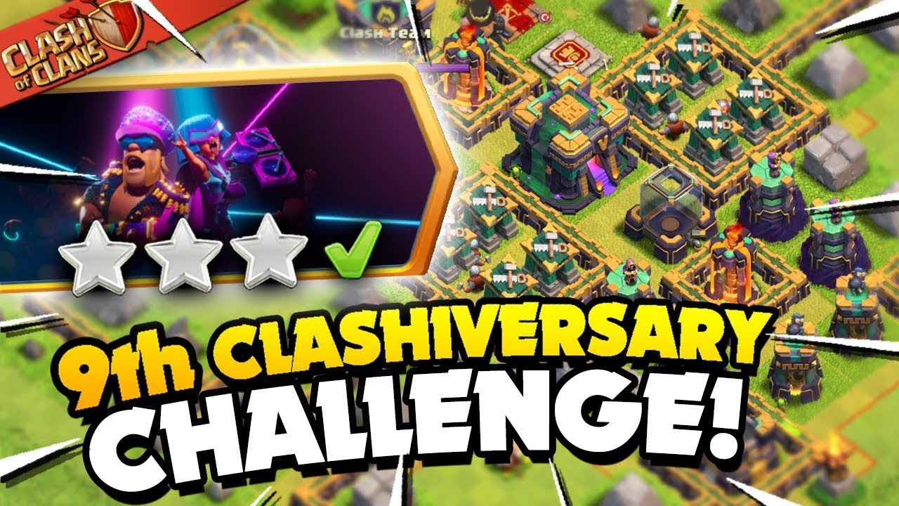 How to 3 star 9th anniversary challenge ! Clash of clan! new update