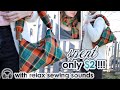 AWESOME DIY TEXTILE BAG FROM WOMAN SCARF ONLY | ASMR Relaxing Sewing Sounds