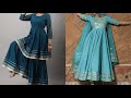 gota lace anarkali dress design/ plain Anarkali kurti with Gota lace