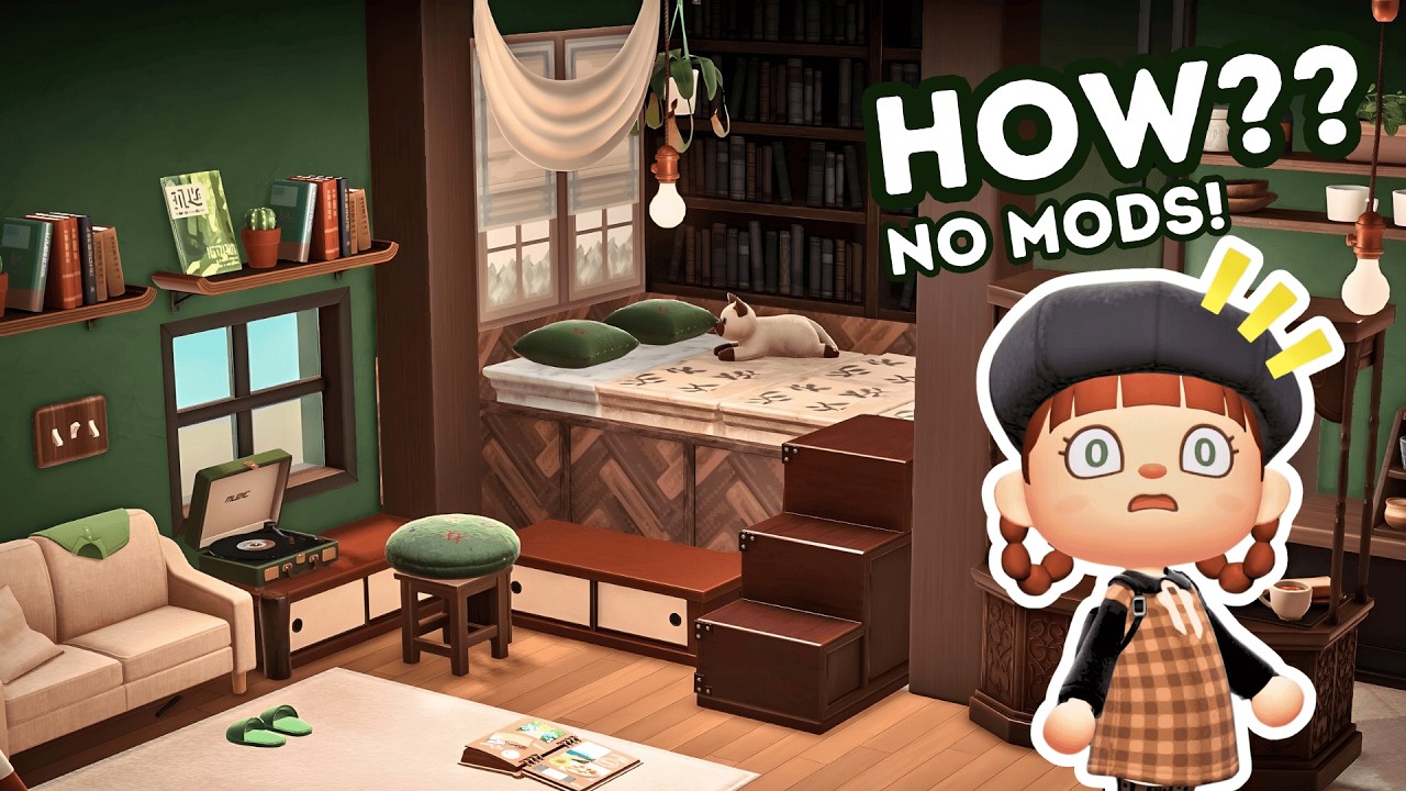 Завершаю обустройство своего отеля в Animal Crossing New Horizons реалистичной кроватью-чердаком?...