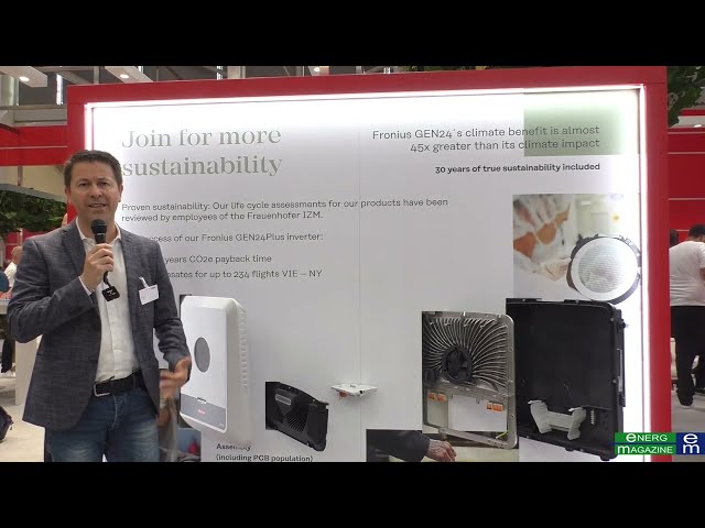 Intersolar 2023, la sostenibilità Fronius con Matteo Poffe