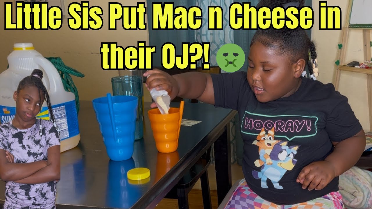 Mac n Cheese && OJ Prank! 😂 Little Sister Vs. Big Siblings