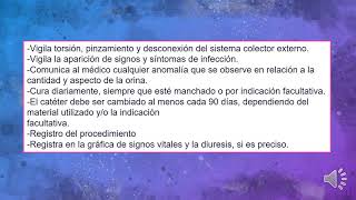 Procedimiento cuidado de cistostomia