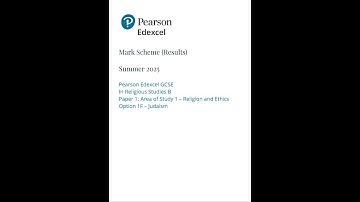 2025 Pearson EDEXCEL GCSE Religious Studies B Mark Scheme Paper 1f 1rb0 1f