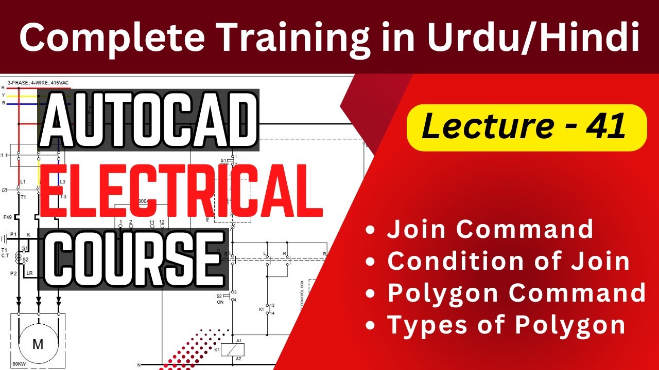 Join and Polygon Command in AutoCAD | Auto CAD Electrical Course in Urdu / Hindi | Lecture 41