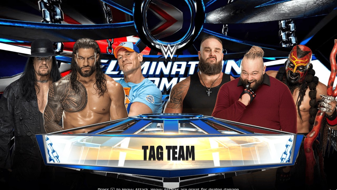 Полный матч - Андертейкер, Роман Рейнс и Джон Сина против Брауна Строумена, Брэя Уайатта и Бугимена