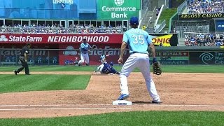TEX@KC: Moustakas starts 5-4-3 double play