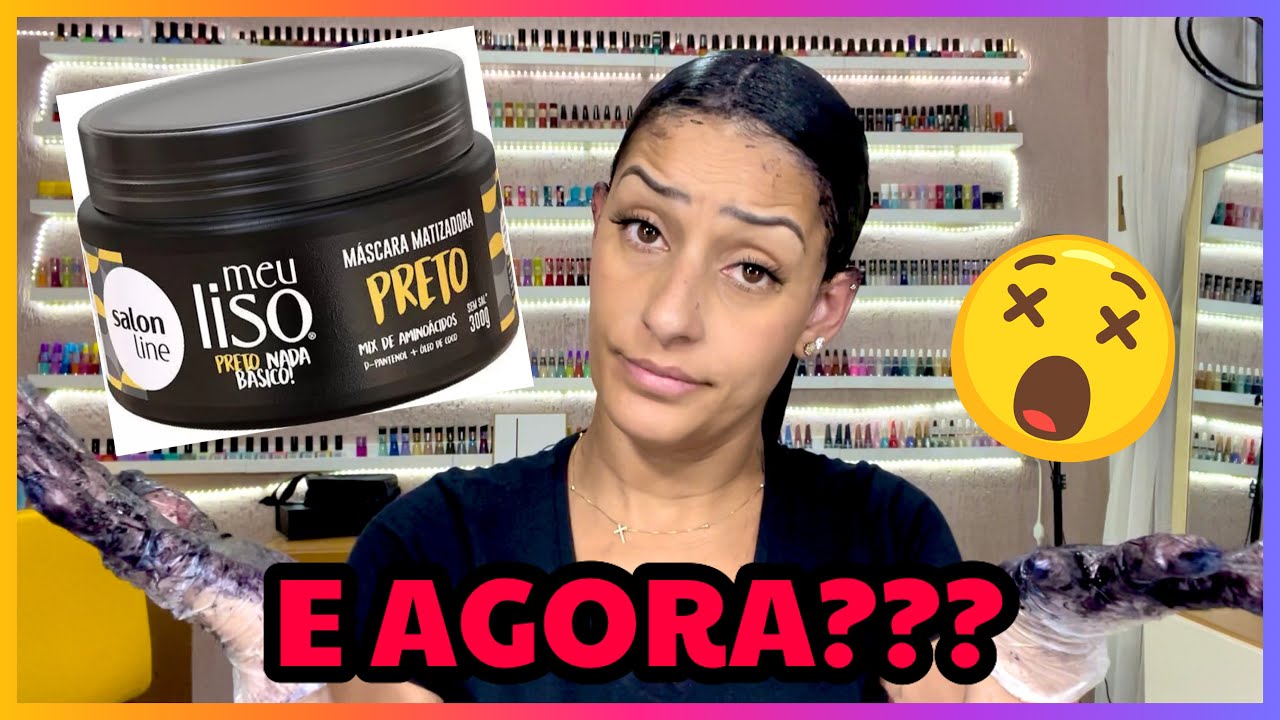 TESTEI A MÁSCARA MATIZADORA SALON LINE MEU LISO PRETO