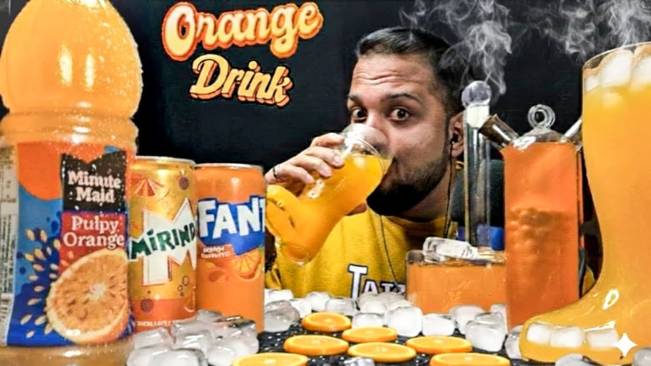 ASMR COLD ICED🥶 ORANGE🍑 SOFT DRINKS | COLD DRINKS🍷| FANTA, MIRINDA & ORANGE SODAS | DRINKING SOUNDS